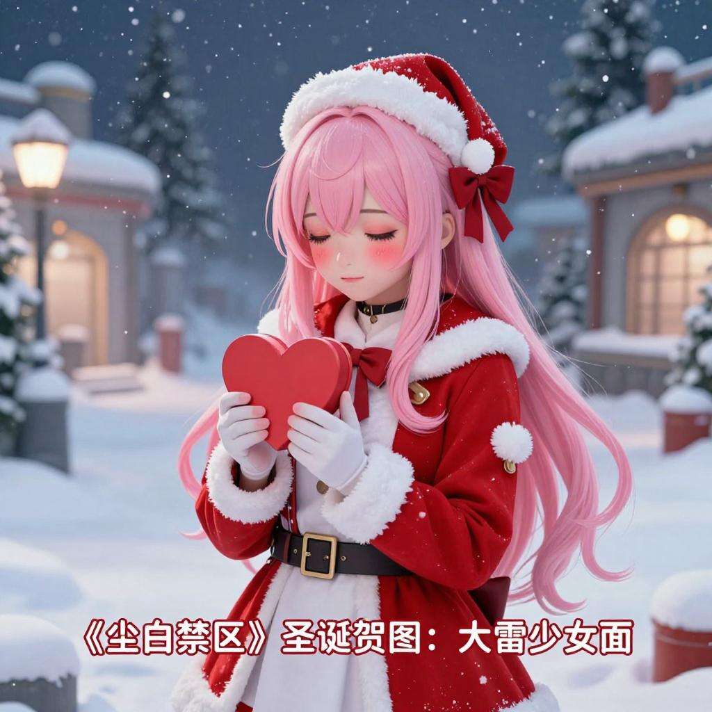 《尘白禁区》圣诞贺图：大雷少女面红娇羞献